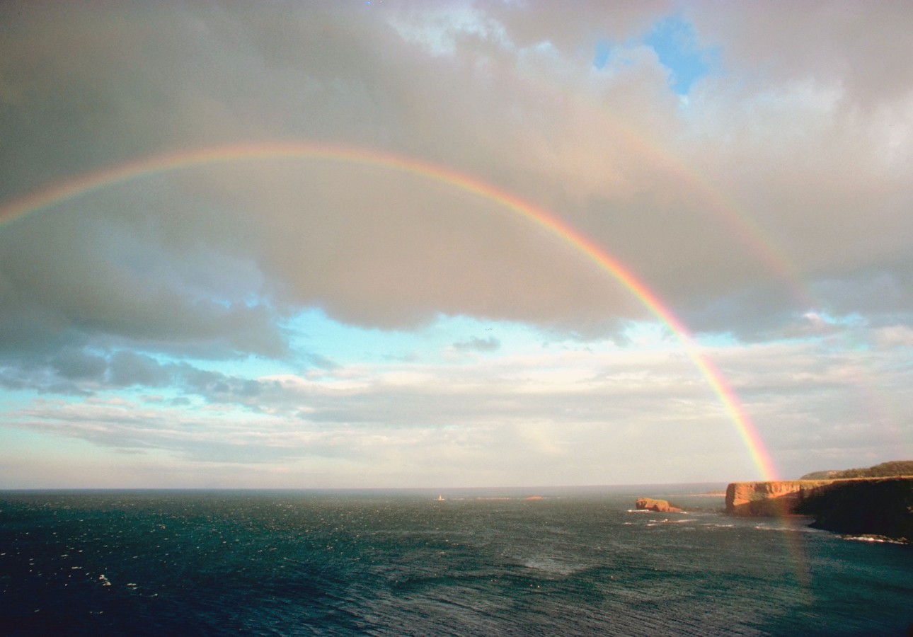 A rainbow over a seaside cliff | Street Science